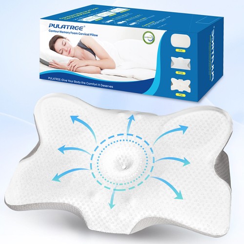 Cervical Neck Pillow for Pain Relief - Contour Memory Foam Neck Support Pillow - Picture 3 of 8