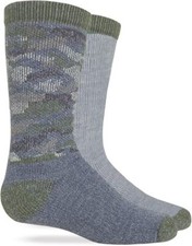 Carolina Ultimate Kids Merino Wool Blend Socks 2 Pair, Camo Green, Kids Small
