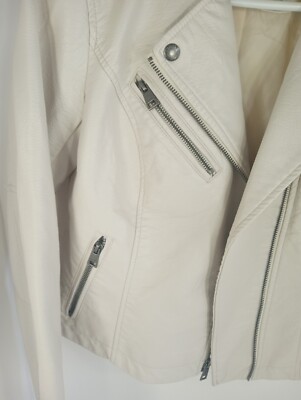 Levi's Faux Leather Motocross Racer Jacket White Women's Size