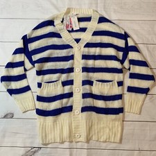 LULAROE NWT Lucille Stretch Knit Navy Striped Cardigan Sweater Top Size Medium