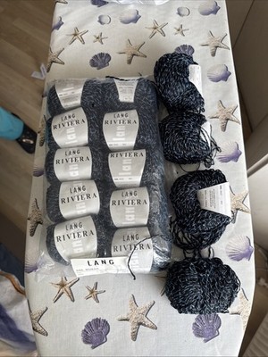 Lang Yarns Schwarz Blaue Wolle 14 Stück Davon 13 Mit Etikett