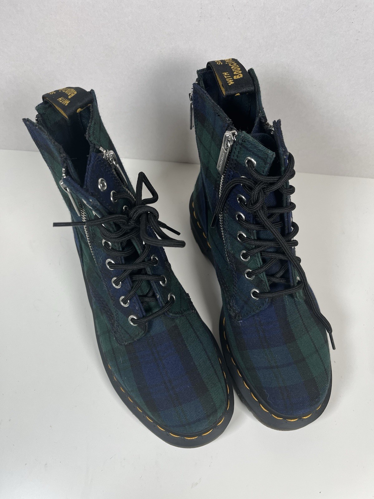 Doc Marten Green and Blue Plaid Boots Women’s Size 8 EU 39 1460 Zip thumbnail 7