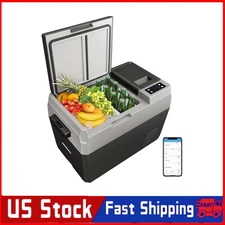 12V Car Fridge Freezer 30.6-Qt Portable Electric Cooler w/Wheels & Touch Control
