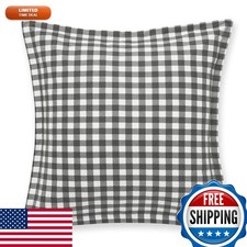 Eddie Bauer Euro Sham Set 2pc Cotton Kingston Charcoal 26" x 26"