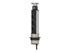 Brennenstuhl aluminium multiple socket table top 3 sockets adapter cable 1396200003
