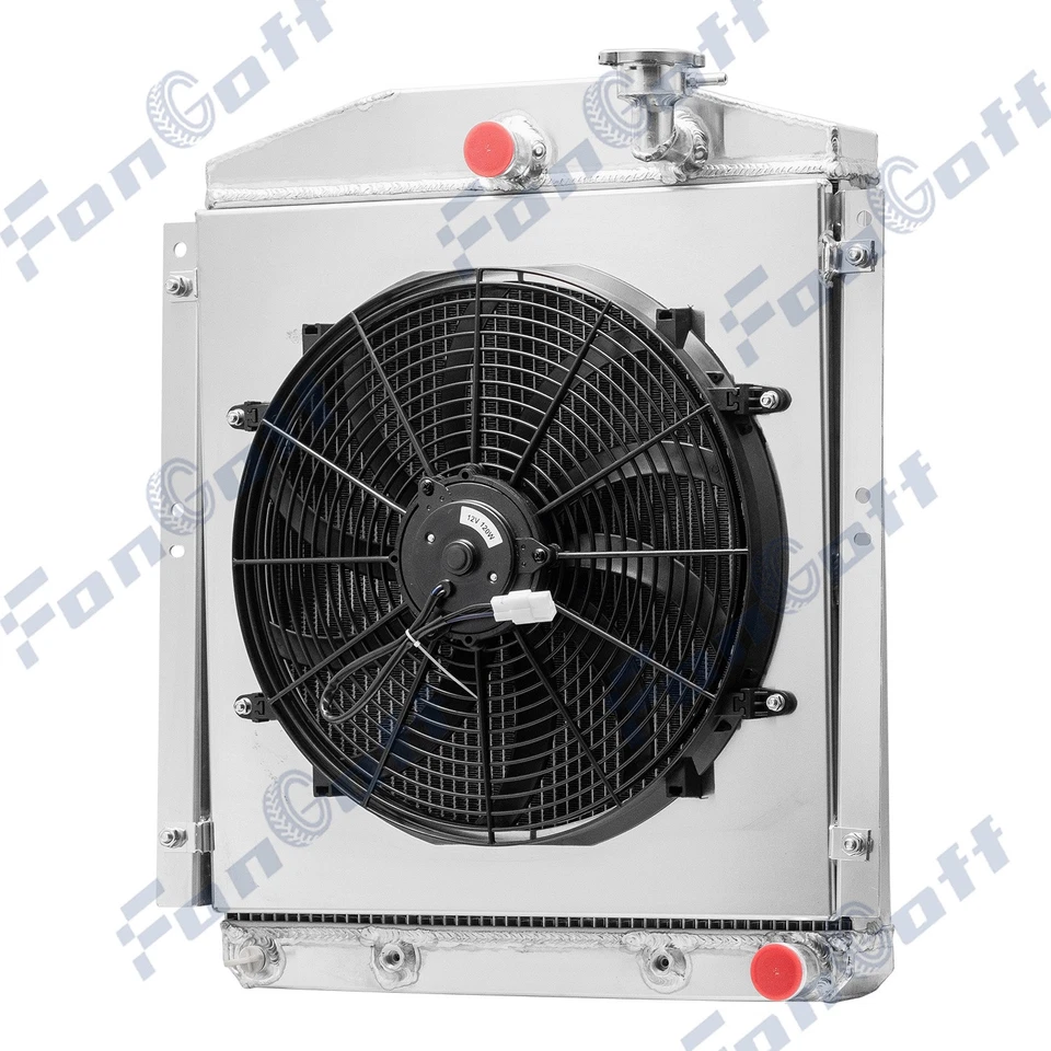 4 Row Radiator&Shroud 16" Fan For 1948-1954 Chevy/GMC Truck Pickup 3.6L,3.8L L6 - Image 2 of 4