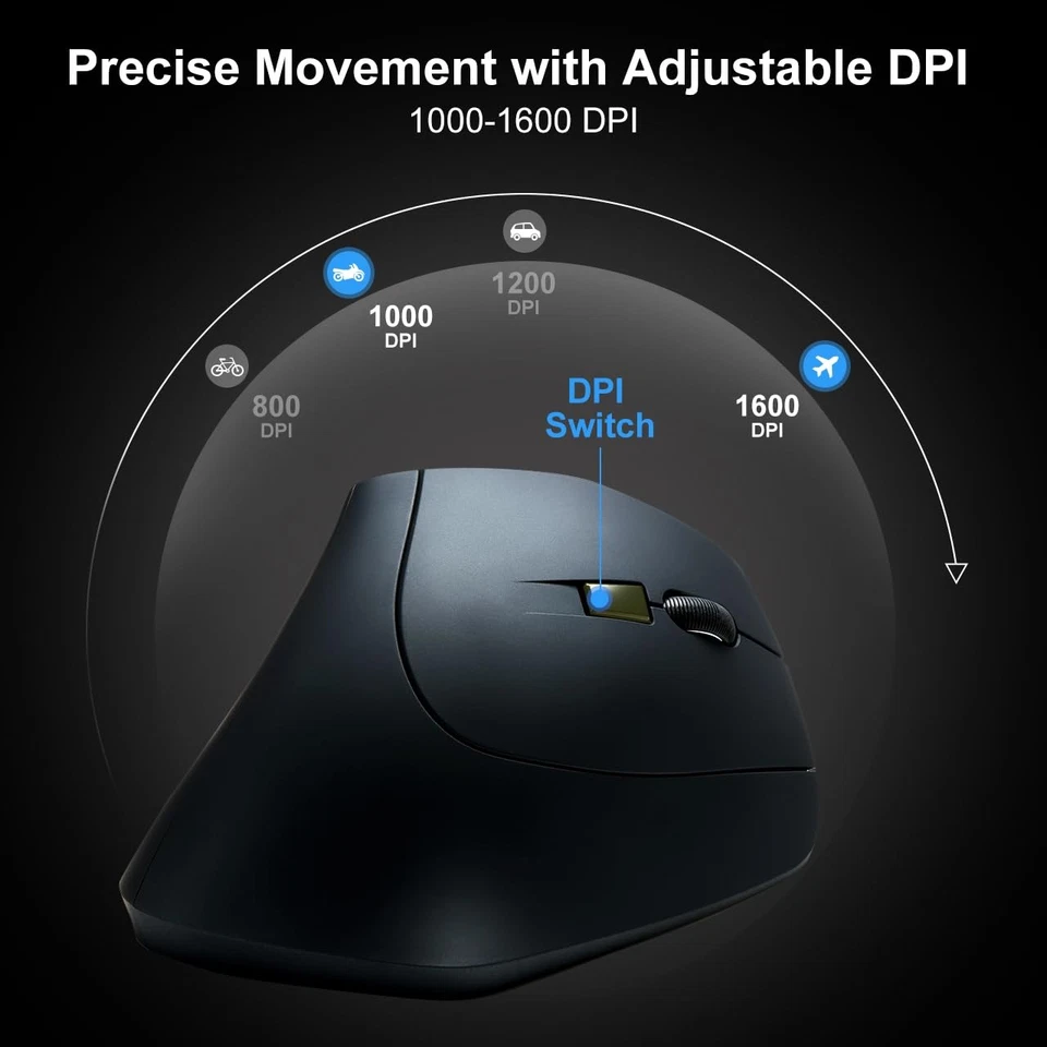 Wired Ergonomic Mouse, Optical Vertical Computer Mice, Reduce Wrist Strain, (... - Image 4 of 4