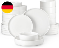 Malacasa Geschirrset 6 Personen, 24-Tlg Modernes WeißEs Porzellan Geschirr Set,