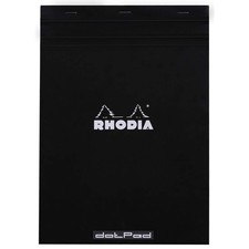 Rhodia Staplebound Notepad - Dot grid 80 sheets - 8 1/4 x 11 3/4 - Black cover