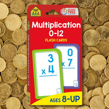School Zone - Multiplication 0-12 Flash Cards - Ages 8 , 3rd Grade, 4th