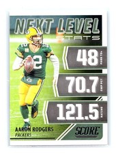 2021 Score Football #NL4 Aaron Rodgers Next Level Stats Green Bay Packers