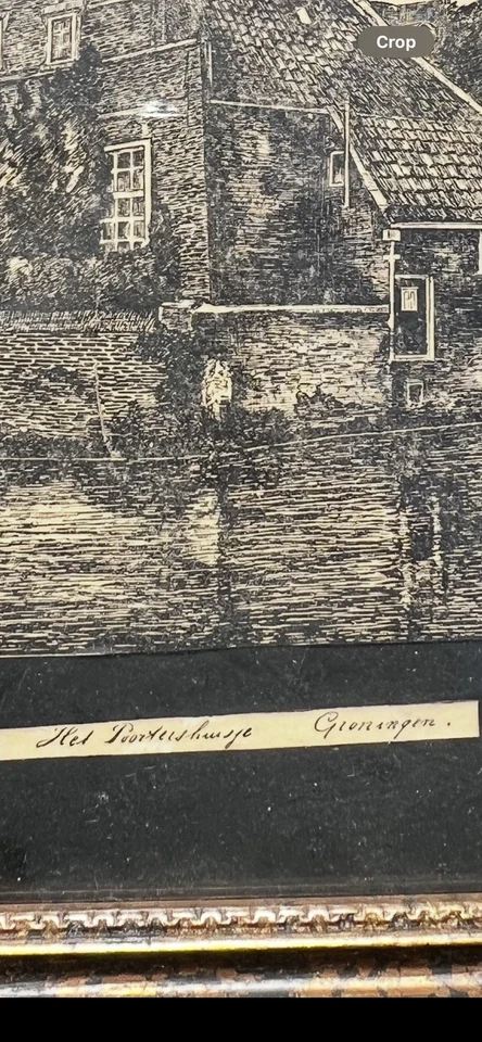 РЕДКАЯ 1800-е ГРОНИНГЕН Poortershuisje НИДЕРЛАНДЫ ГРАВЮРА 14 «X 10» - Изображение 4 из 4