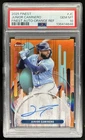2025 Topps Finest Junior Caminero Auto Orange Refractor #/25 Rays PSA 10
