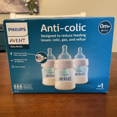 Philips Avent Anti-Colic Bottle With AirFree Vent Clear 4 oz 3 Ct. Baby Bottle