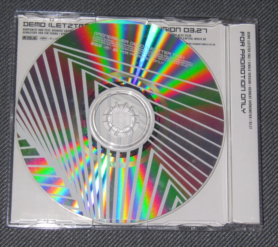 Herbert Grönemeyer CD Single DEMO (Letzter Tag) PROMO RAR! - Bild 3 von 3