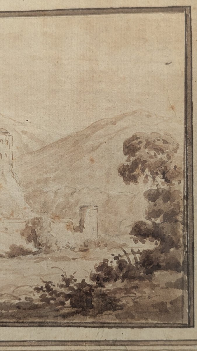 Drawing ink and wash - Village de La Garde dans le Var - 18th century