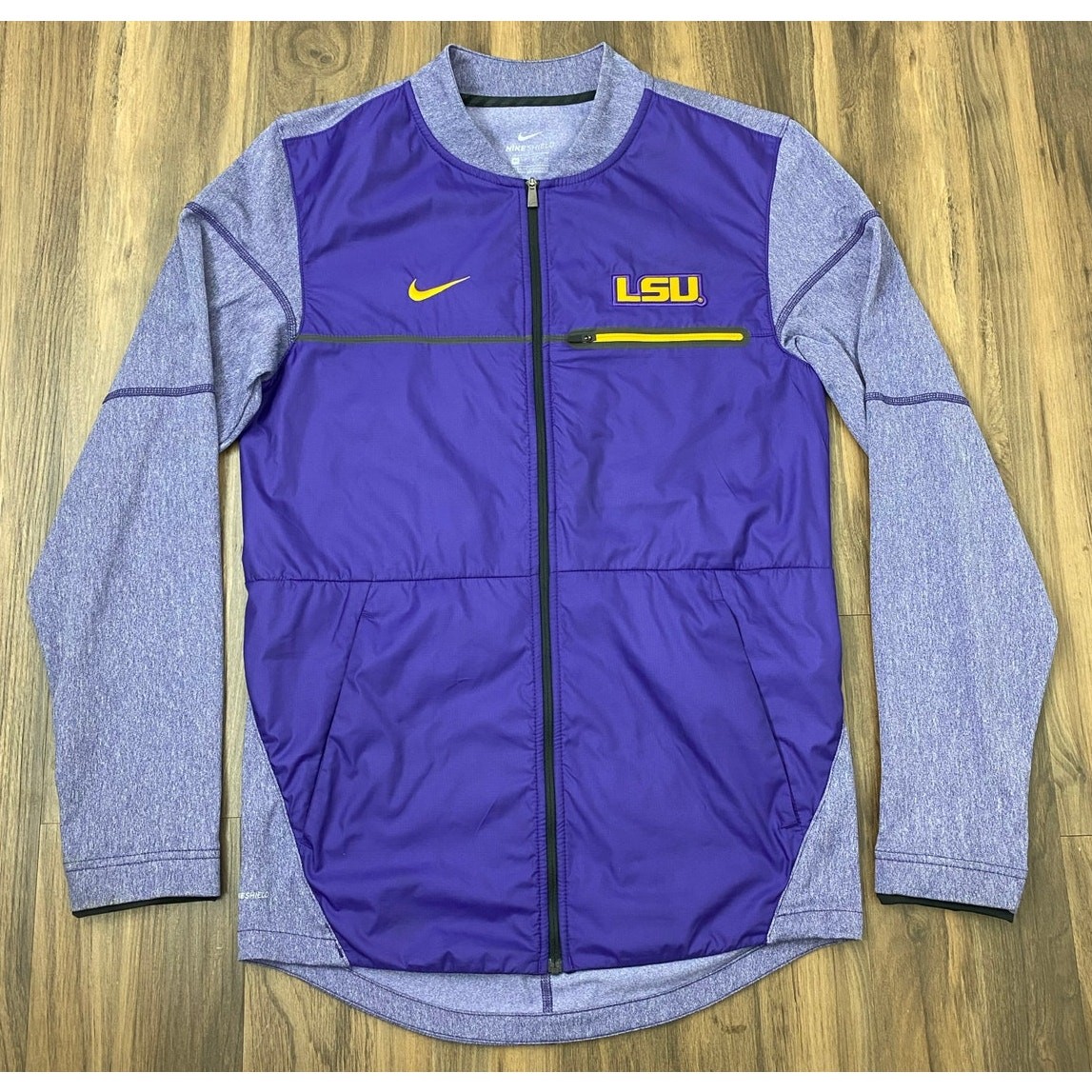 SACAI X NIKE Giacca bomber a vento Nike Shield LSU Tigers leggera performance zip
