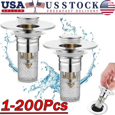 #ad 1 200 Sink Stopper Hair Catcher Bathroom Pop Up Sink Drain Strainer Filter Plug $22.38