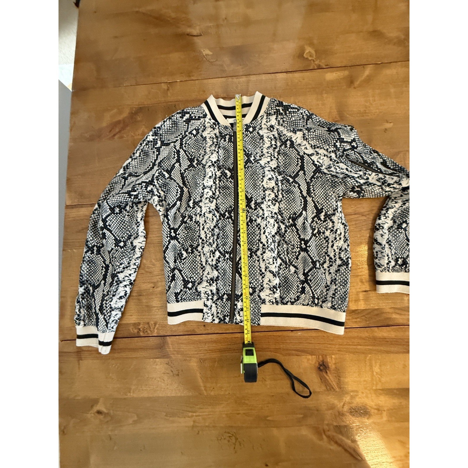 LAVENDER BROWN Small Python Snake Print Bomber Ja… - image 4