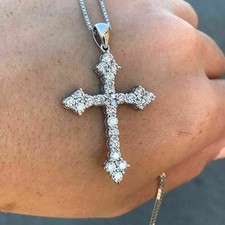 14K White Gold 1.20Ct Round Lab-Created Diamo...