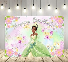 Princess Tiana Backdrop for Birthday Party Supplies Purple Photo Backgrounds ...