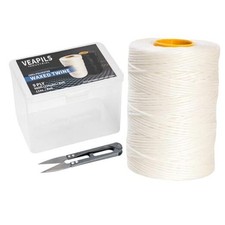 9-Ply White String Waxed Twine, 660 Feet per Roll Heavy Duty Twine String, 2