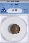 1922-D Lincoln Wheat Cent ANACS VF35 - INV *AHTCe*