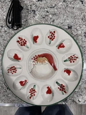 Vietri (Italy) Old St Nick Deviled Egg plate 11 ⅛”
