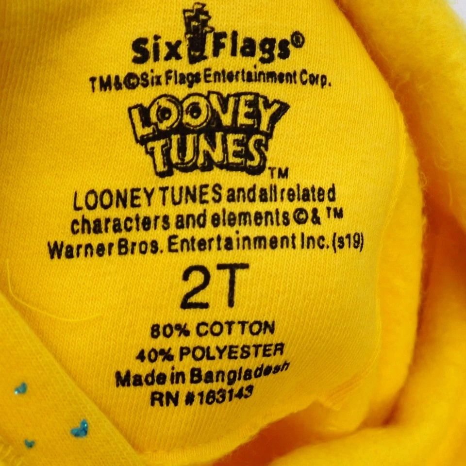 Sudadera con Capucha Tweety Looney Tunes Amarillo Brillo Talla 2T Nueva con Etiquetas Foto 3 de 4