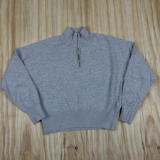 SWEATY BETTY Women  s 1/4 Zip Sweater Sweatshirt Gray 12