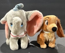 Disney Dumbo  Lady Stuffed Plush Animals Lot of 2 Small 6-14 in