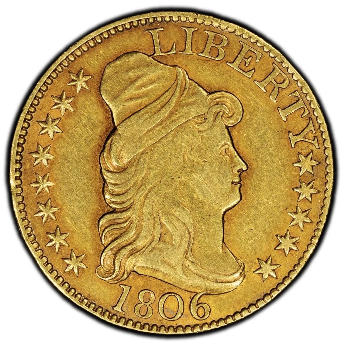 1806 $5 Capped Bust PCGS XF45 Gold Half Eagle (Pointed 6, 8x5 Stars) Type Coin
