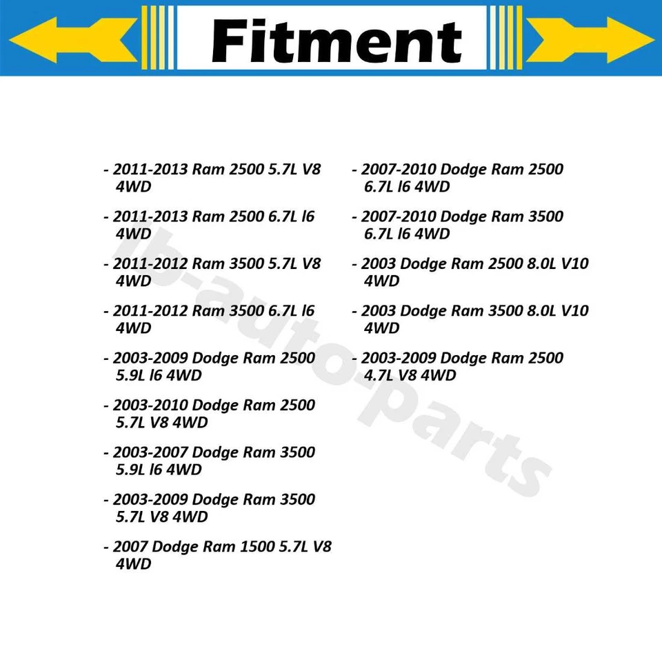 Línea de manguera de freno delantero 2x para Dodge Ram 2500 2003-2009 4,7 L 4x4 Foto 2 de 4