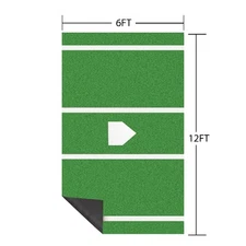 12 x6ft Synthetic Grass Turf Baseball Softball Batting Practice Hitting Cage Mat
