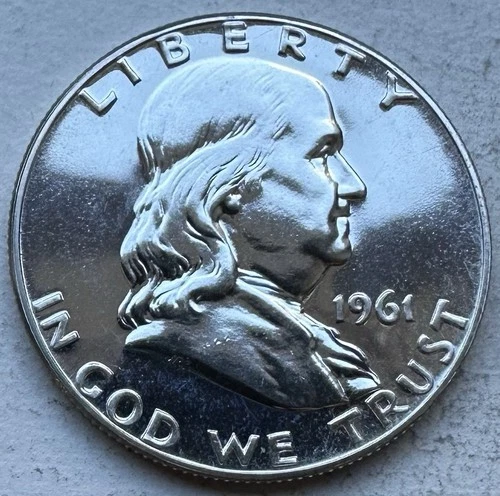 1961 Proof Franklin Half Dollar 90% Silver-INV#8560