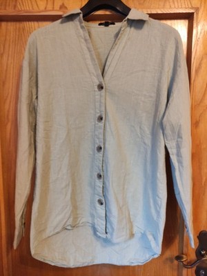 Mavi Bluse Damen Grün Langarm Baumwolle Gr.M.     2560