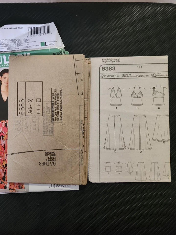 New Look 6383 Womens Sewing Pattern Set Size 6-16 Halter Tops & Palazzo Pants - Image 4 of 4