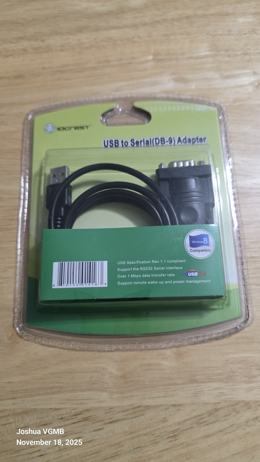 IOCREST USB 1.1 to Serial DB9 Port RS232 Convertor Cable - SY-ADA15006 (Sealed)