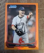 2012 BOWMAN CHROME #116 JON LESTER ORANGE REFRACTOR BOSTON RED SOX 5/25