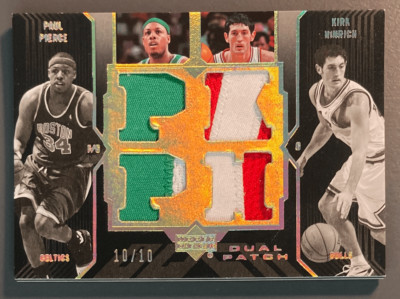 PAUL PIERCE / KIRK HINRICH 2006 UPPER DECK BLACK DUAL PATCH 10/10