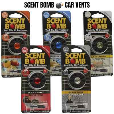 Scent Bomb Vent Clip Car Air Freshener Pack of 3 MADE IN USA