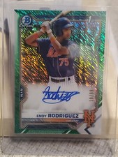ENDY RODRIGUEZ 19/99 ROOKIE AUTOGRAPH 2021 1st Bowman Chrome Green Shimmer