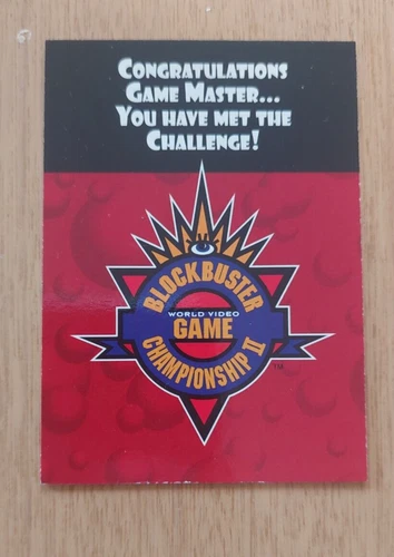 Vintage 1995 Blockbuster World Video Game Championship II Fleer Card