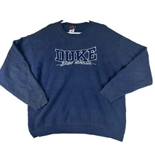 Vintage Duke University Men's Size 2XL Blue 90s Sweatshirt THRASHED