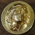 1974- Lady Liberty Repousse Half Dollar Golden High Relief POP OUT