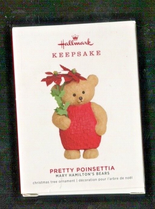 2019 Hallmark Ornament - PRETTY POINSETTIA - Mary Hamilton's Bears - New In Box