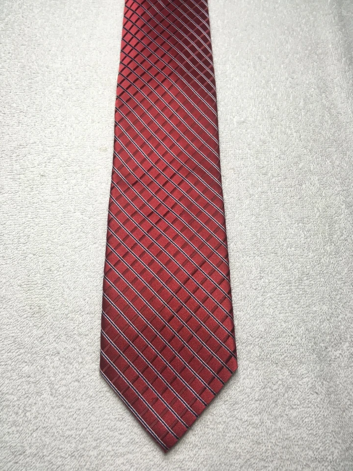 EDIÇÕES GRAVATA MASCULINA VERMELHA COM BORDÔ E AZUL 3,5 X 59 - Imagem 2 de 4