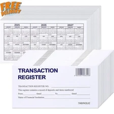 24 PCS Check Registers for Personal Checkbook, Easy to Read Checkbook Register