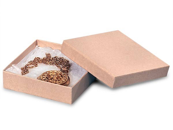 Nashville Wraps Brown Kraft Jewelry Gift Boxes, 3 1/2"x3 1/2