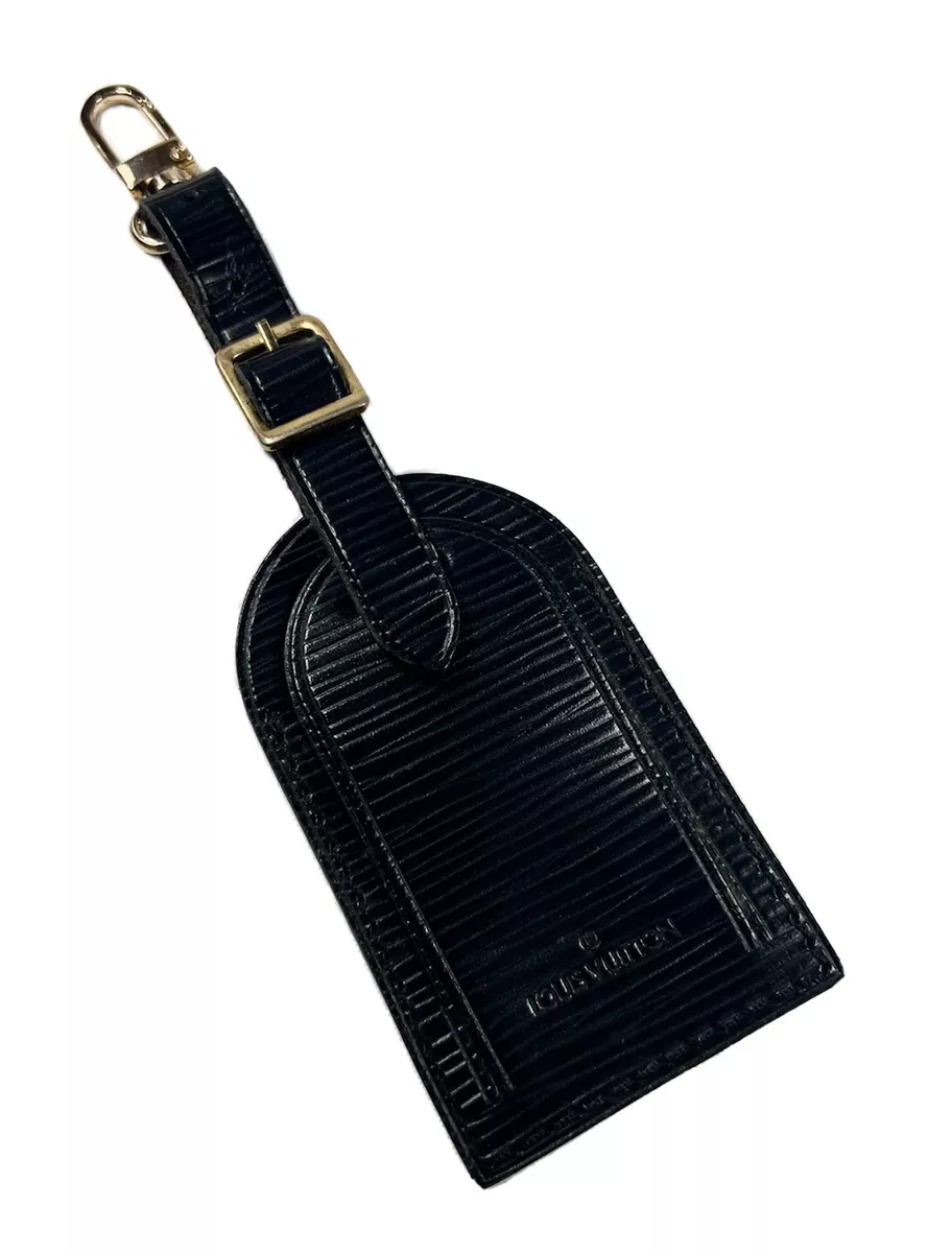 Louis Vuitton Black Leather Luggage Name Tag Louis Vuitton